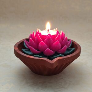 Lotus Clay Diya Candle