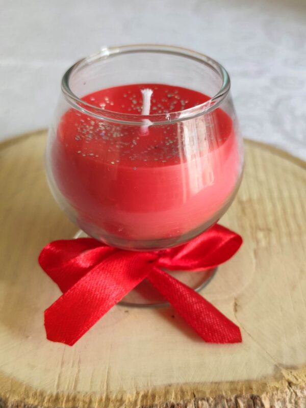 Red Wine Glass Candle - Small