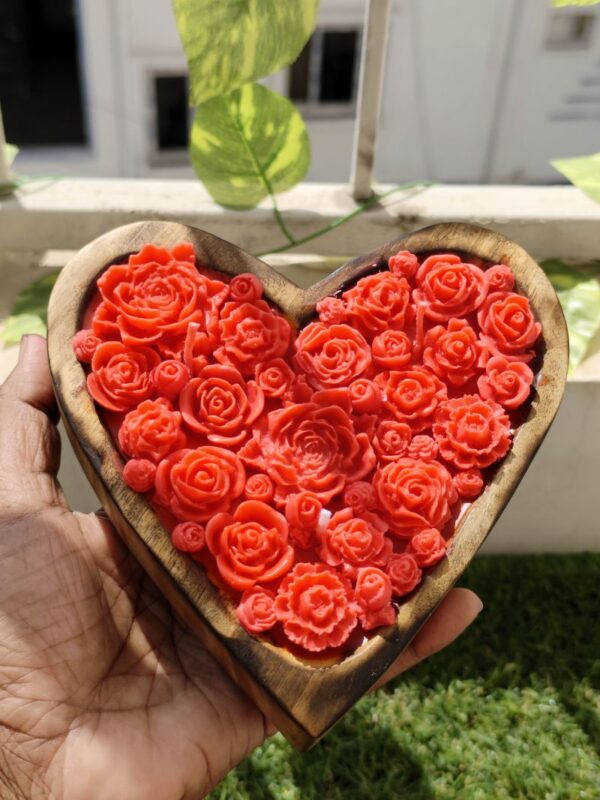 Wooden Heart Candle - Image 2