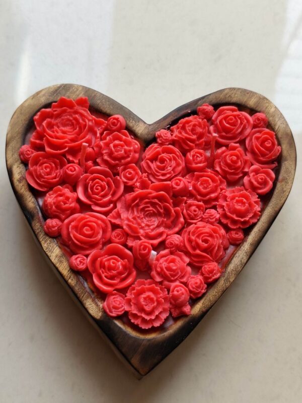 Wooden Heart Candle