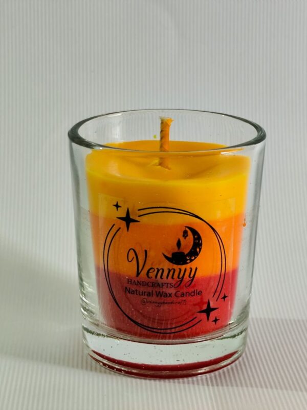 Rainbow Short Glass Candle