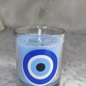 Evil Eye Short Glass Candle