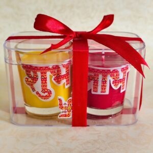 Shubh labh Short Glass candles
