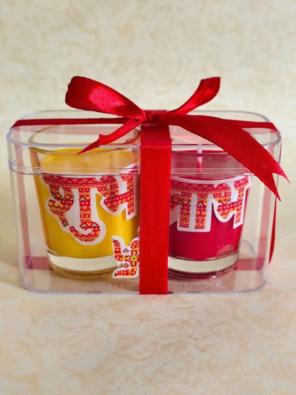 Shubh labh Short Glass candles